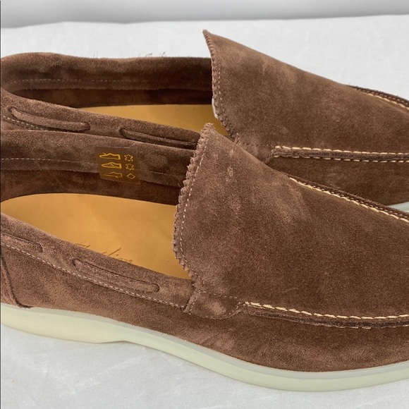 Aurelien Lady Brown Beige Yacht Suede Slip-On Loafers 39 is US 8 - Picture 4 of 6
